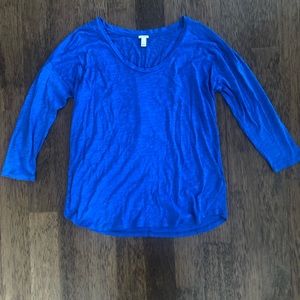 J. Crew blue 3/4 sleeve T-shirt